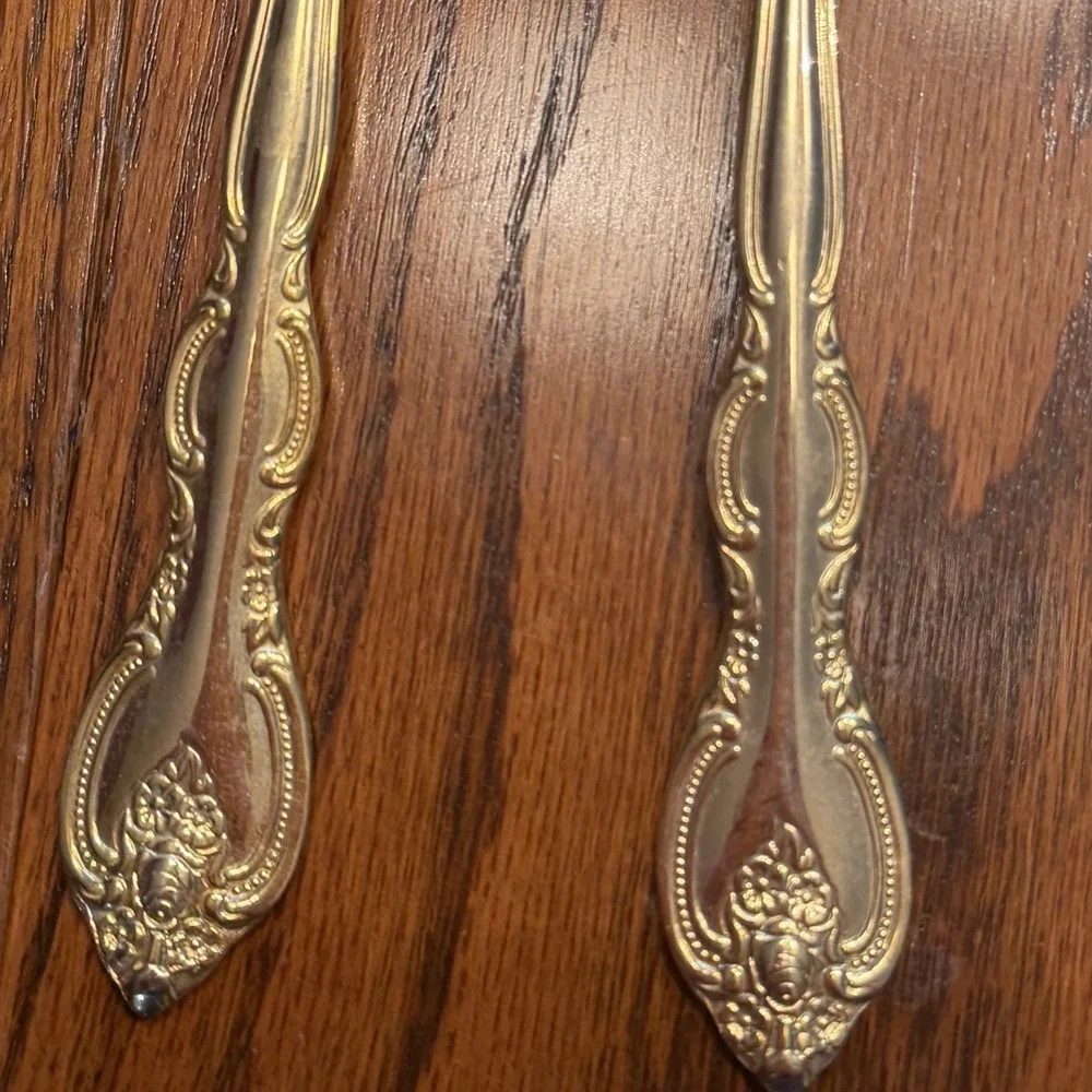 International Silver San Marcos Gold Electroplated Flatware Serving Spoon 13 Pc